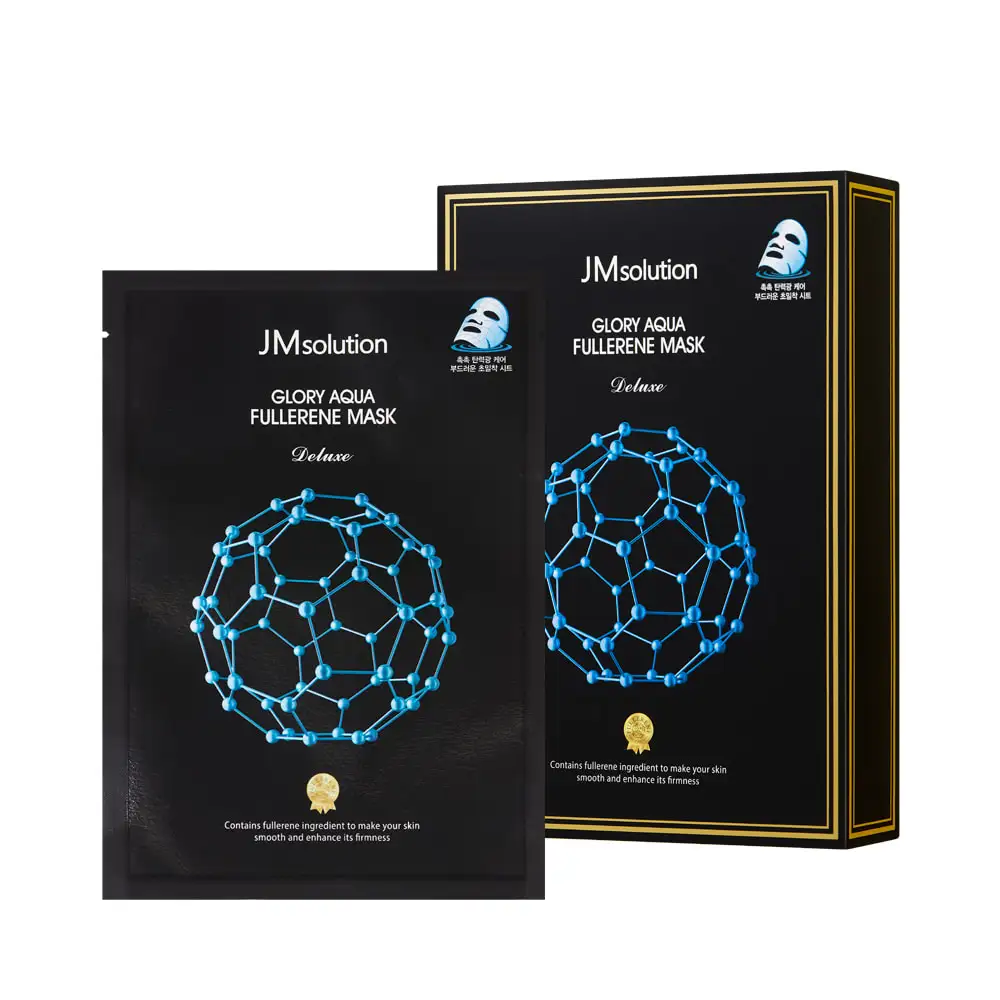 JMSOLUTION GLORY AQUA FULLERENE Masker DELUXE Pack Lembar Pelembab Bergizi Kbeauty Kosmetik Korea Buatan Korea