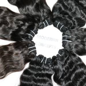 Aucun traitement chimique Cuticule Aligné Naturel Ondulé Pas Cher Vierge faisceaux Indian Temple Extensions de Cheveux Humains - Product Image 6