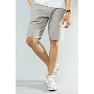 Shorts pour hommes personnalisés Shorts hybrides grande taille décontracté vente en gros respirant fermeture éclair 100% coton polaire tricoté uni teint Short pour hommes - Product Image 3