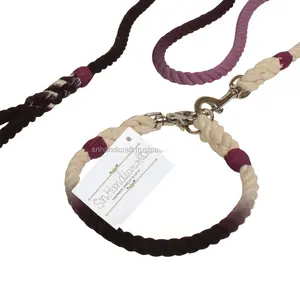 Multi Color Ombre Cotton Rope Leash/ Collar for Pets at Low Price
