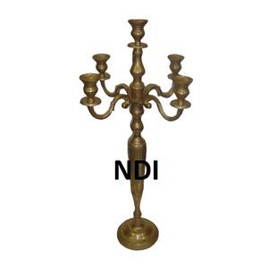 Candelabro de Metal de 5 brazos de estilo de lujo, diseño hecho a mano, acabado chapado en oro, candelabro de Metal - Product Image 1