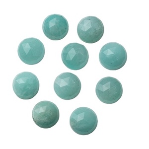 Cabujón de Amazonita Genuina de Alta Calidad, 12 mm, Facetado, Circular, con Base Plana, para Fabricación de Joyas, Pulido - Product Image 6