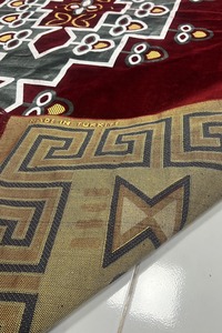 Tapis Adiva en velours doux et moelleux, motif puzzle, usage commercial, résistant aux taches, tapis moderne à poils longs - Product Image 2