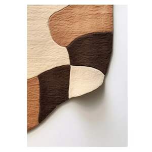 Handmade Modern Beige <b>Brown</b> <b>Wool</b> Hand Tufted Area Rug Irregular Shape High for Home Office Living Room Kids Room 4*6 9*12ft Set - Product Image 2