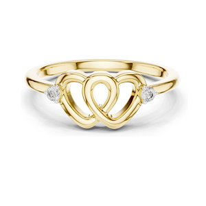 Bague en diamant cultivé en laboratoire en forme de cœur pour femmes, clarté VVS-VS, or 18 carats, 14 carats, 10 carats et argent 925, or rose, jaune, blanc - Product Image 2
