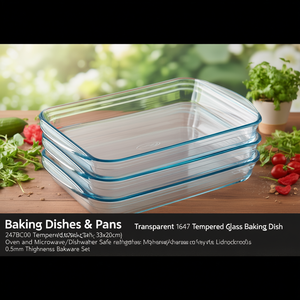 Tempered Glass Baking Dish (33x20cm) Transparent 247BC00 1647 - Product Image 3