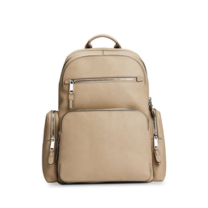 Men's Genuine Leather <b>Backpack</b> Minimalist Softback <b>Laptop</b> Bag with Zipper Closure and Handle 20-39L Capacity Water Resistant - Product Image 2