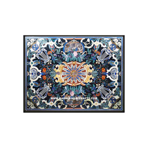 Tableros de Mesa de Comedor de Mármol Negro Pietra Dura - Product Image 1