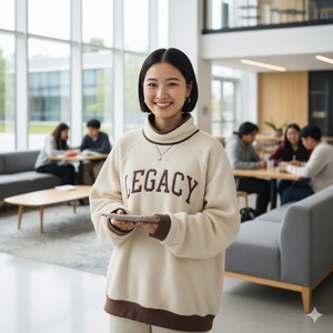 Sudaderas de Algodón Personalizadas para Mujer, Cuello Alto Simulado, Gruesas, para Invierno, Sorority Phi Sigma Nu, Ecológicas, con Estampado Frontal - Product Image 3