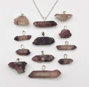 Handmade 20mm Double-Point Rock <b>Crystal</b> Quartz Necklace Fashion Jewelry with Silver Plating & Electroplated <b>Pendant</b> Chants - Product Image 2