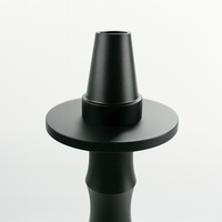Kit Chicha Moderne en Acier Inoxydable Noir avec Tuyau en Silicone et Bol – Ensemble Complet pour Narguilé