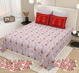 Sábana de tamaño Singal con 1 funda de almohada colcha de algodón con estampado bohemio para usos en EE. UU. - Product Image 1