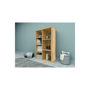 Musvenus Turkish Modern Twin Bookshelf in Suntalam 7-Tier Multi-Purpose Living Room Furniture Model 009 TWIN - Product Image 6