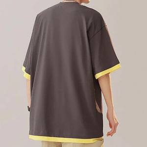 T-shirt décontracté surdimensionné pour homme, en tissu peigné 100% coton, délavé à l'acide, imprimé à l'écran, sur mesure - Product Image 2