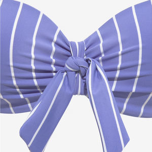 Ensemble de bikini triangle pour femmes, vente en gros, logo personnalisé, devant sexy, push-up, bandeau, best-seller, uni, écologique, bleu clair - Product Image 2