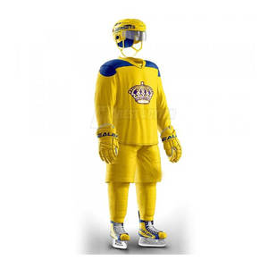 Nuevo diseño 100% poliéster sublimado uniforme de hockey sobre hielo equipo personalizado ropa deportiva OEM impresión conjuntos en blanco ropa de hockey sobre hielo barata - Product Image 5