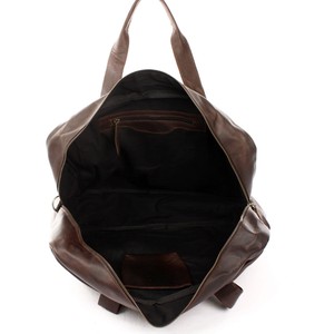 Bolso Bandolera de Cuero Genuino Marrón Oscuro, Decoración de Cadenas, Correa Extraíble, Bolsillo con Cremallera, Alta Calidad, Elegante y Práctico - Product Image 5