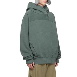 Sudadera con capucha de rizo francés pesado de diseño personalizado para hombre Jersey vintage de gran tamaño con capucha tejido de ganchillo para la temporada de invierno - Product Image 2