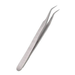 Pince à épiler incurvée en acier inoxydable de qualité supérieure pour l'application d'extensions de cils en volume, prise en main précise, outil de salon de beauté - Product Image 2