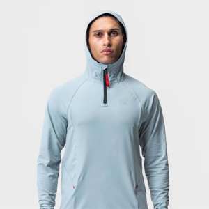 Wholesale Mens Athletic Hoodie Breathable Long Sleeve Half Zip Pullover Hoodie for Fitness <b>Yoga</b> Jogging and Casual Streetwear - Product Image 2