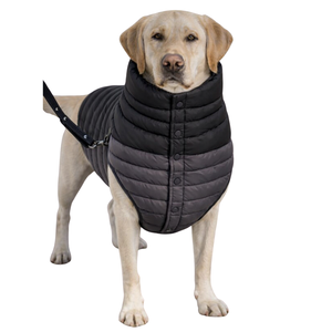PuffShield Winter Jacket Black Quilted <b>Dog</b> <b>Coat</b> Warm Lightweight Puffer Vest For Small Medium <b>Large</b> <b>Dogs</b> Cold Weather - Product Image 1