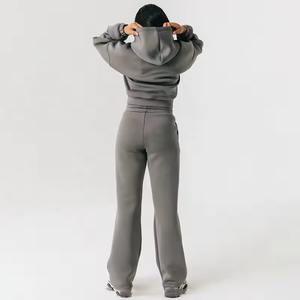 Vêtements décontractés pour femmes Survêtement personnalisé à épaules tombantes Ensemble 2 pièces Pantalon de jogging Sweat-shirt avec pantalon de survêtement Hoodies vierges surdimensionnés - Product Image 6