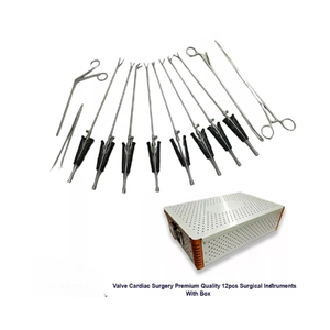 Conjunto de instrumentos de cirugía cardíaca de válvula precisa y reutilizable de 12 piezas para reparación y reemplazo de válvula cardíaca - Product Image 1