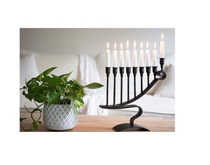 Portavelas de Menorah de Navidad ecológico hecho a mano de alta calidad para decoración del hogar soporte de vela de cena de boda de Metal - Product Image 1