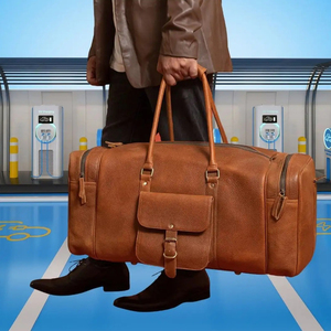 กระเป๋าหนังดัฟเฟิลสำหรับผู้ชาย กระเป๋าเดินทางหนังวินเทจขนาดพกพาสำหรับทุกเพศ กระเป๋าหนังดัฟเฟิลสำหรับเดินทาง ลดราคา - Product Image 5