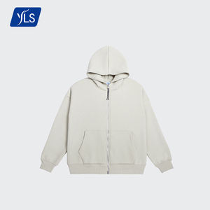 Chasse en plein air en gros hommes doublé polaire épaisse fermeture éclair complète sweats à capuche veste vierge 350Gsm surdimensionné coupe-vent à capuche vestes - Product Image 4