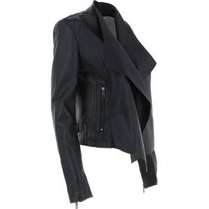 Vestes en cuir pour femmes, tendance, personnalisées, automne-hiver, col montant uni, manches longues, respirantes, imperméables, coupe-vent - Product Image 2