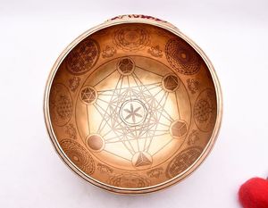 Cuenco Musical de latón hecho a mano antiguo con patrón tallado perfecto para meditación ceremonias espirituales curación y alivio del estrés - Product Image 2