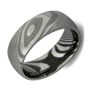 Vente en gros bijoux personnalisés pour hommes bagues damas à la mode 8mm bague en acier damas classique pour hommes femmes - Product Image 5