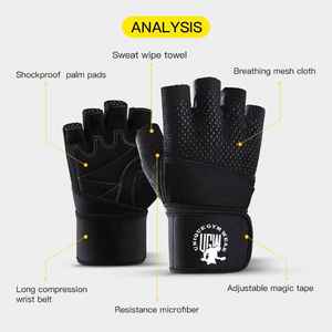 OEM ข้อมือสนับสนุนถุงมือยกน้ำหนัก/พลังงานยกนิ้วน้อยกว่าถุงมือยกน้ำหนักสำหรับผู้ชาย - Product Image 2