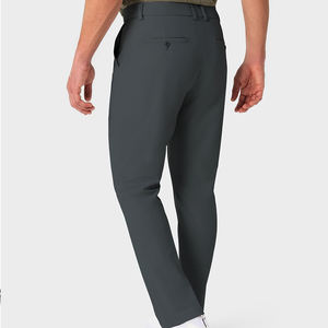 Pantalons droits décontractés pour hommes, fabriqués par des professionnels, en toile teinte unie, prix de gros pour la vente - Product Image 5