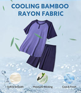 Conjunto de camiseta de verano para hombre de calidad superior de nuevo estilo, Conjunto de camiseta de algodón transpirable, pantalones cortos de dos piezas - Product Image 3