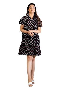 Handmade Block Print Girl's Tunic Top, Colorful Bohemian <b>Dress</b>, Hippie Summer <b>Dress</b>, Cotton Women's <b>Dresses</b> Button <b>Dress</b> - Product Image 4