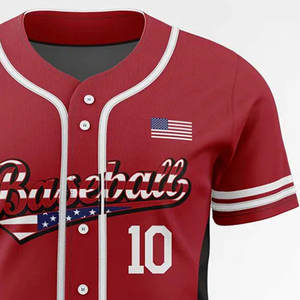 Camiseta de béisbol transpirable de tamaño personalizado de talla grande hecha en poliéster impreso con técnica de sublimación en stock ropa deportiva - Product Image 6