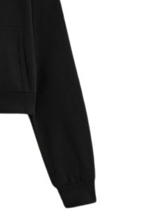 Sudadera con Capucha Corta Negra para Mujer, Sudadera con Capucha y Cordón, Manga Larga, Informal, Ropa de Calle, Top de Moda de Invierno para Damas - Product Image 2