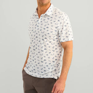 Chemise de golf en tricot de couleur unie avec logo personnalisé, chemise de travail à séchage rapide, polyester uni, impression par transfert thermique, uniforme pour hommes - Product Image 6