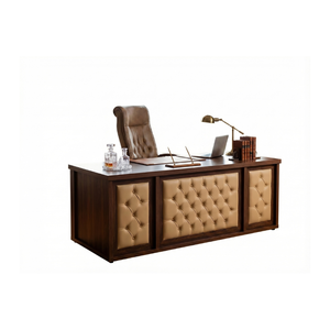 Offre Spéciale : Ensemble de Bureau Exécutif Moderne Matelassé, Finition Noyer, Matériaux en Bois Durables pour Usage Commercial - Product Image 1