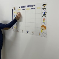 Réutilisable 1 effaçable à sec calendrier d'entraînement planificateur de Fitness tableau électrostatique Durable polystyrène matériel tableau blanc Surface statique