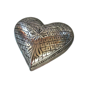 Urne funéraire en forme de cœur de luxe faite à la main, en laiton personnalisé, souvenir commémoratif pour les cendres, à usage décoratif - Disponible pour. - Product Image 1