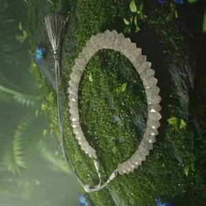 สร้อยคอลูกปัดแฟชั่นสตรีทำมือ ลูกปัดสีฟ้าประกายและนาโนอัญมณี สไตล์ธรรมชาติ - Product Image 3