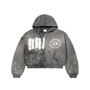 Sweatshirts à capuche avec patch en molleton de coton thermique lourd personnalisé Sweatshirts à capuche 3D Broderie Streetwear Hiver Approvisionnement en gros - Product Image 1