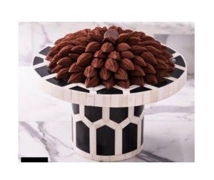 Luxury Round Bone Inlay Wood Cake Stand with Elegant Base Eco-Friendly Handmade for Weddings Sophisticated Dining <b>Table</b> Decor - Product Image 3