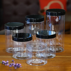 Tarros de especias de cilindro PET de 8oz de tamaño personalizado de alta calidad, tapas transparentes de 300ml, seguro para alimentos, logotipo de Color personalizado, fábrica de Vietnam - Product Image 1