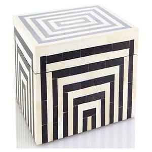 Boîtes décoratives indiennes en bois et résine Rentangel Stripe Boxes Home Decore Box Best Indian Decor and Indian Accents - Product Image 3
