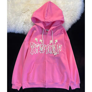 Sudadera con Capucha y Cierre de Cremallera, Personalizable con Logotipo, de Algodón y Felpa, Estilo Urbano, Gruesa, Holgada, Corte Cuadrado, para Hombre - Product Image 5