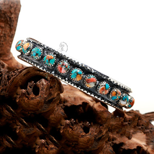 Brazalete turquesa de ostra de Plata de Ley 925 sólida de calidad fina, regalo de joyería hecho a mano, ropa de fiesta Unisex para mujer - Product Image 4